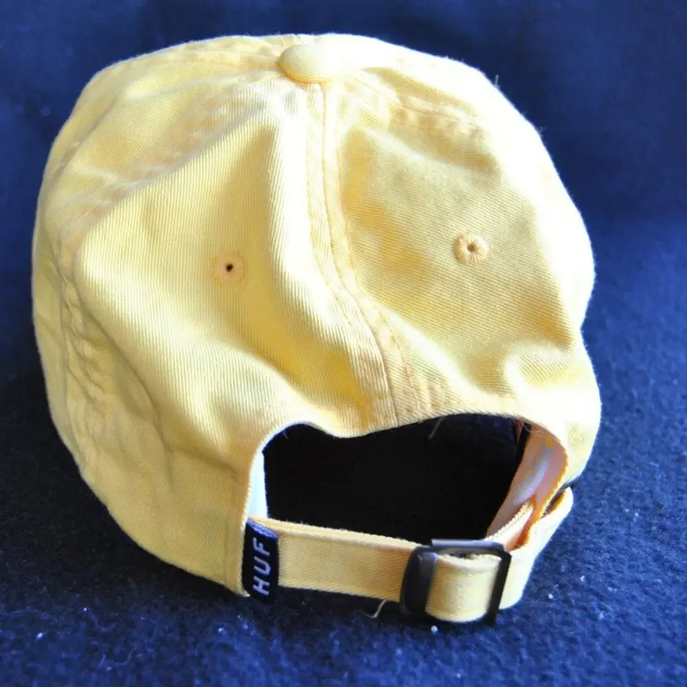 HUF Yellow Dad Hat w/ White Logo & Adjustable Strap